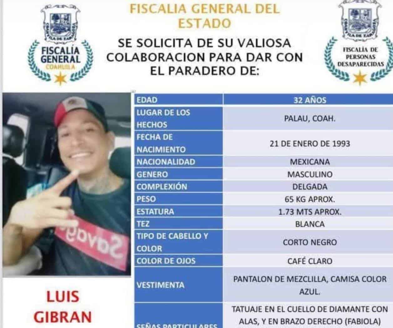 Identifican como Luis Gibran a Fallecido en rancho La Sonrisa en Múzquiz