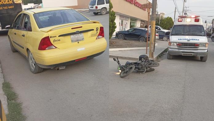 Motociclista resulta lesionado tras choque en Allende