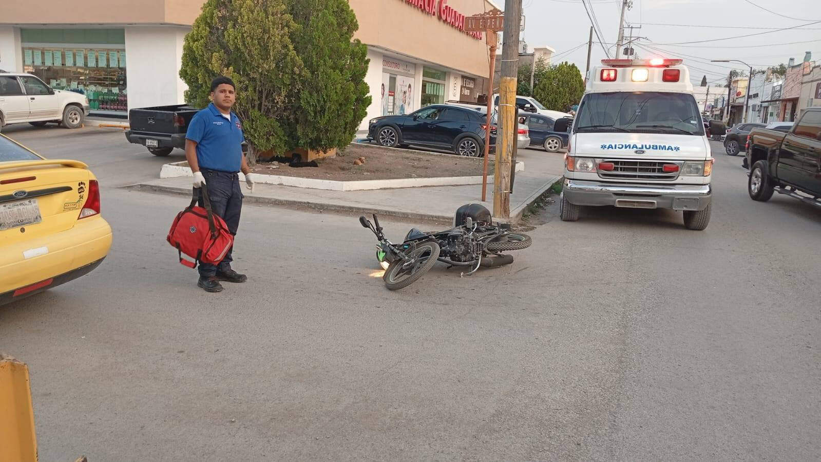 Motociclista resulta lesionado tras choque en Allende