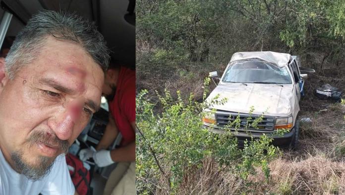 Termina volcado en la carretera 57 por tomar café al volante