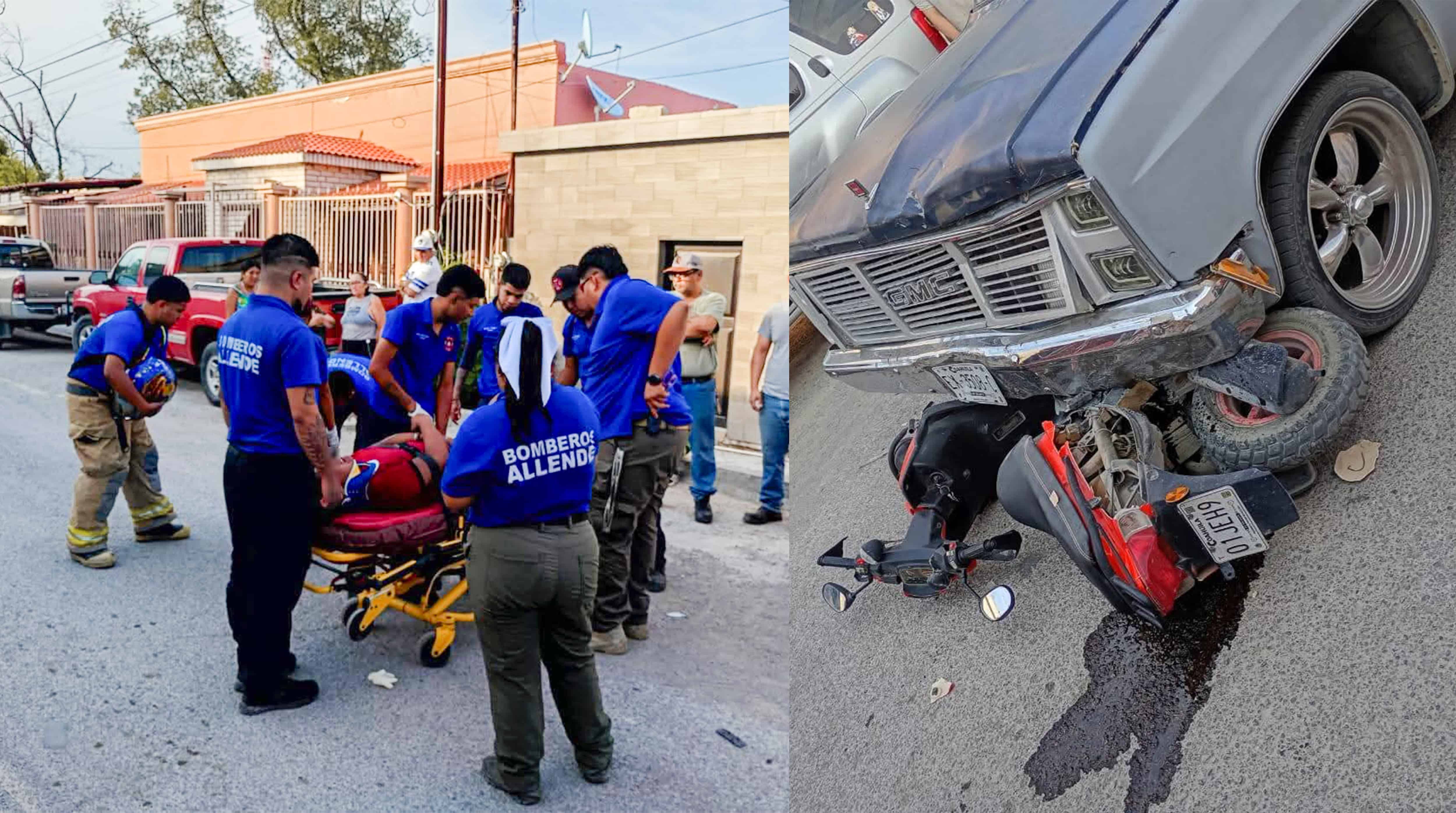 Grave motociclista tras choque en cruce peligroso de Allende
