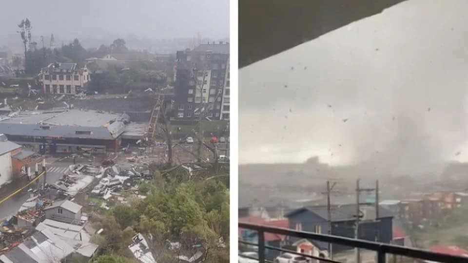 Tornado EF-1 sorprende a Chile: 13 heridos y más de 250 viviendas afectadas