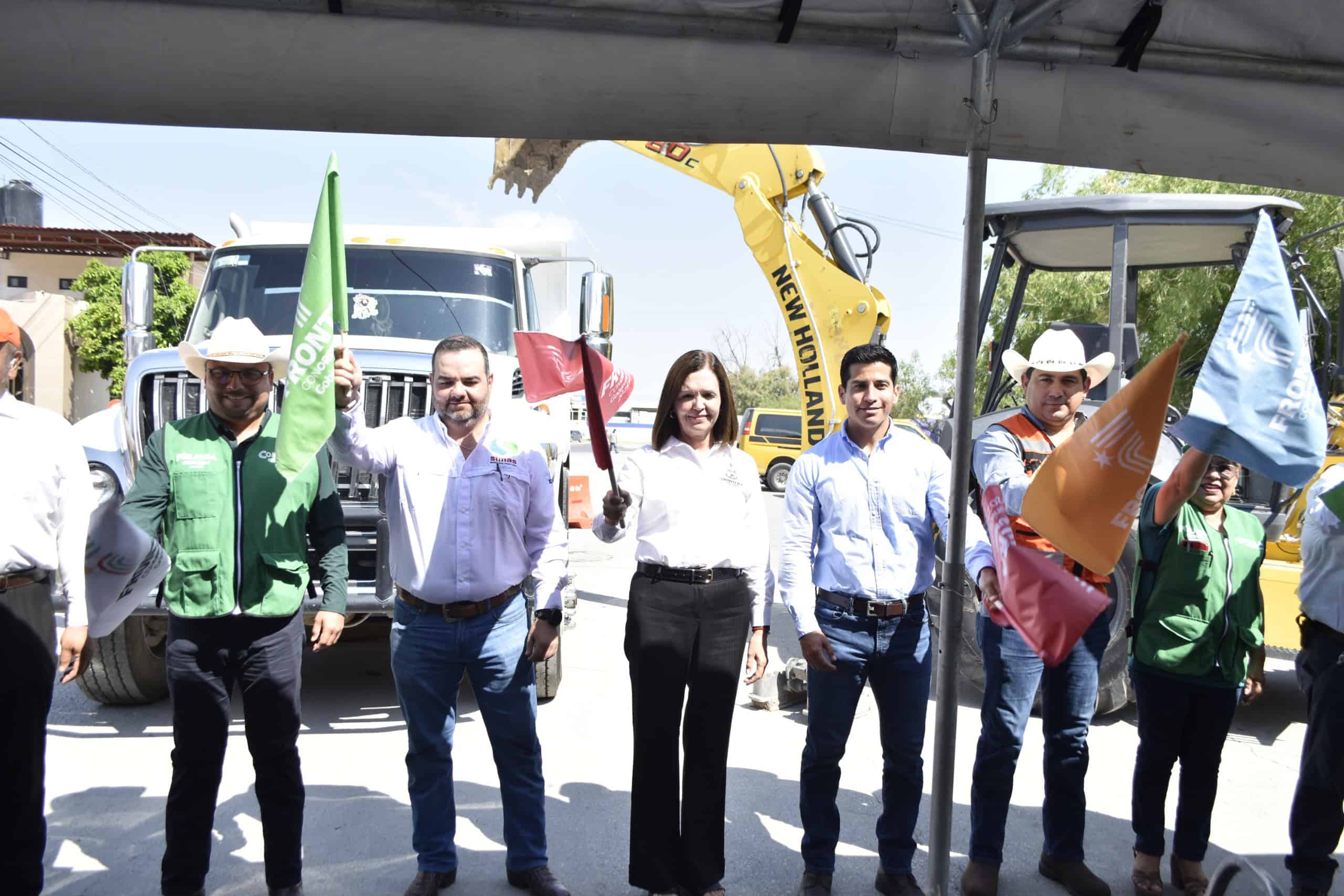 Sari Pérez inicia obra de drenaje en la Zona Centro de Frontera con inversión estatal