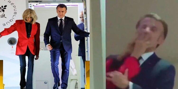 Brigitte Macron da manotazo a Emmanuel Macron en Vietnam