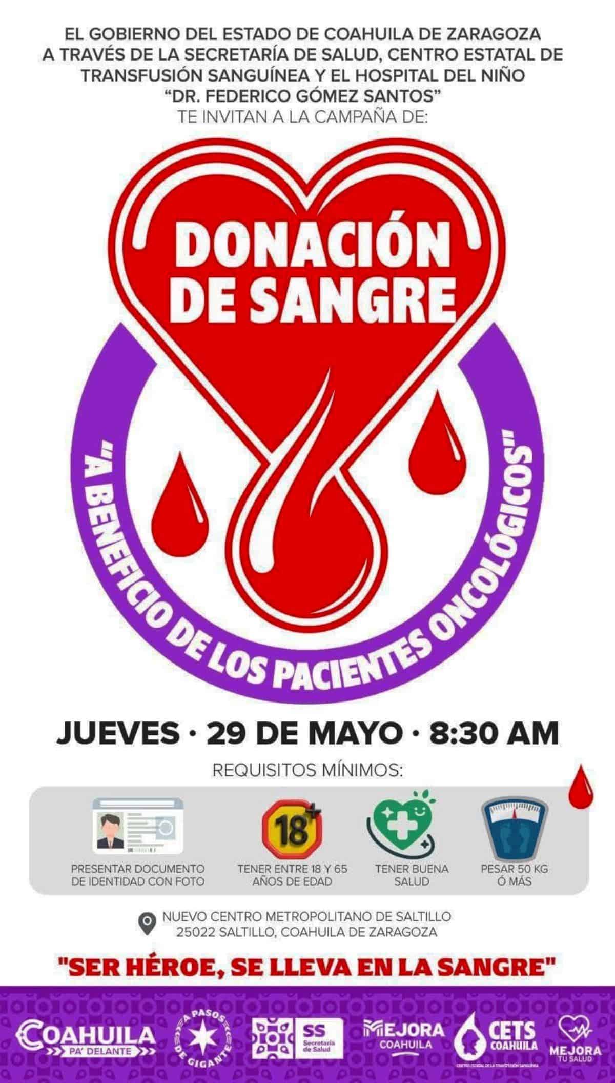 Hacen campaña de donación de sangre