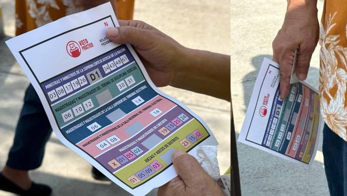 Llegan votantes con "ACORDEONES" a las elecciones del Poder Judicial en Piedras Negras