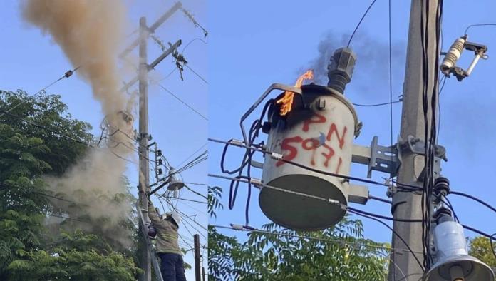 Controlan incendio de transformador en la zona centro de Morelos