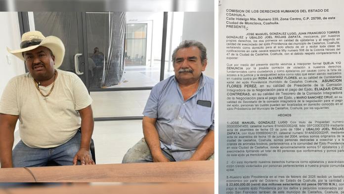 Ejidatarios de Castaños acusan desvío de 22mdp en Providencia