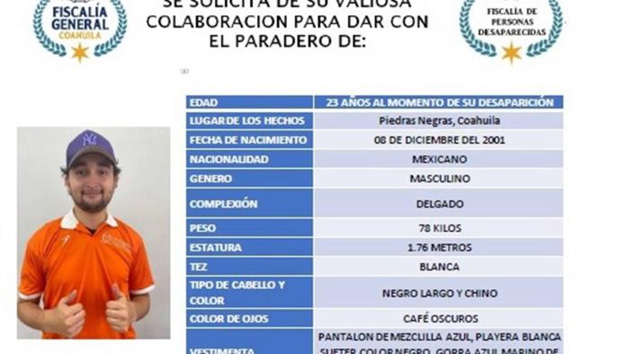 Activan búsqueda por desaparición de joven en Piedras Negras