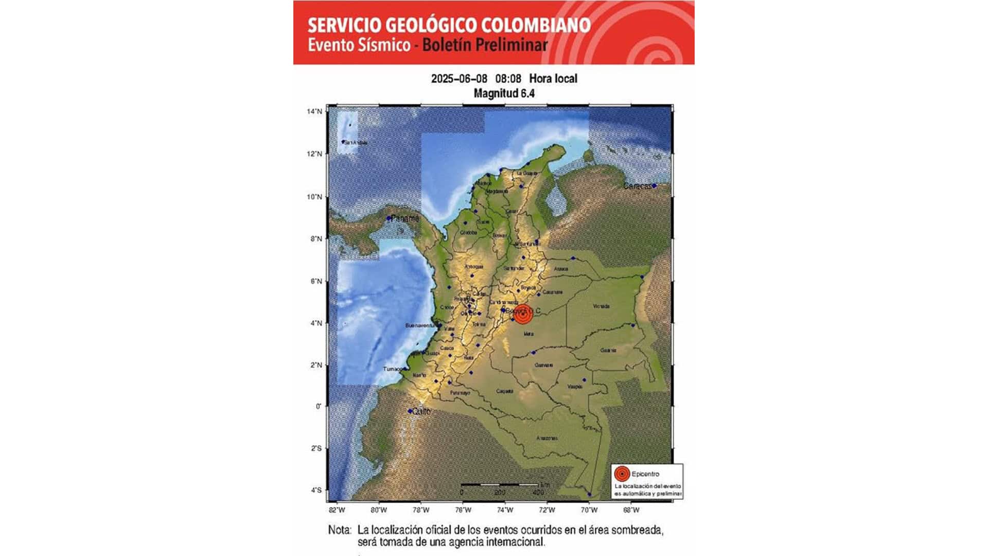 Sismo de magnitud 6.5 sacude a Bogotá y genera alarma en varias ciudades de Colombia