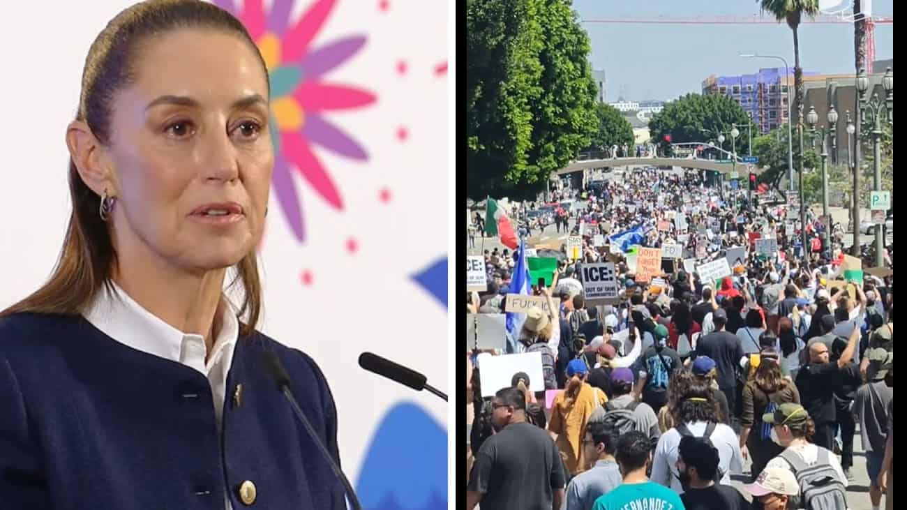 Sheinbaum pide manifestaciones pacíficas en Los Angeles