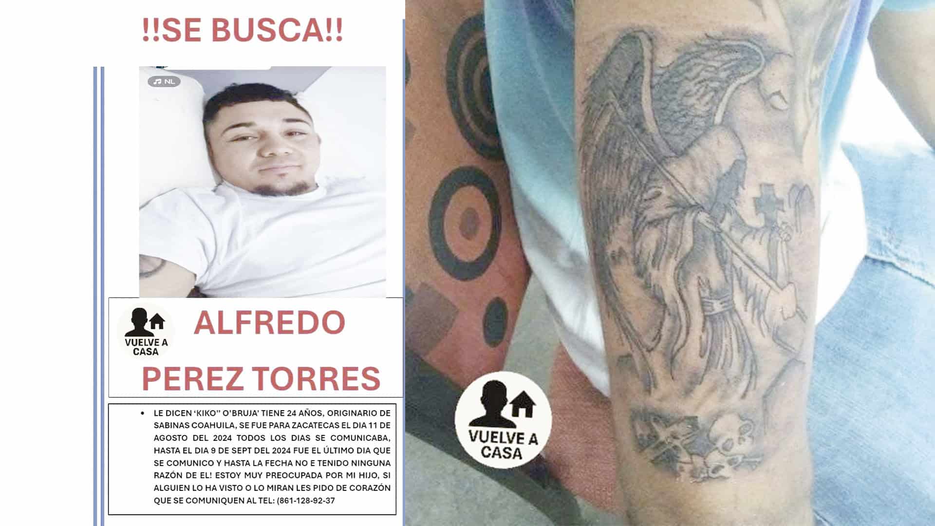 Familia busca a joven de Sabinas desaparecido en Zacatecas desde septiembre