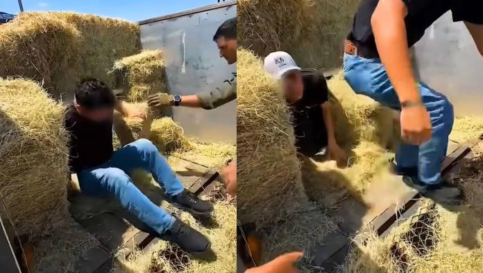 Descubren a migrantes ocultos entre pacas de heno en Brackettville