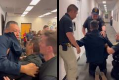Empujan y esposan a senador de California por cuestionar arrestos a migrantes