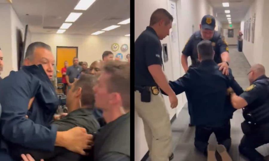 Empujan y esposan a senador de California por cuestionar arrestos a migrantes