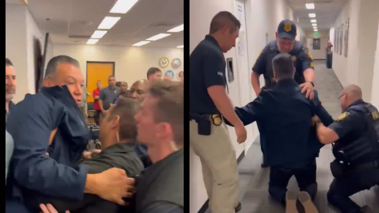 Empujan y esposan a senador de California por cuestionar arrestos a migrantes