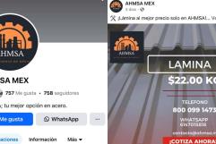 Advierte AHMSA sobre página falsa en redes sociales