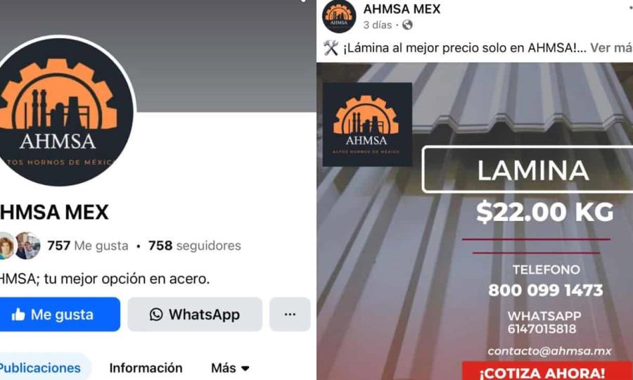 Advierte AHMSA sobre página falsa en redes sociales