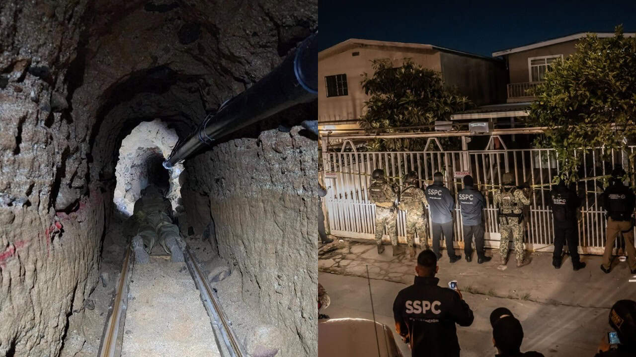 Descubren túnel secreto en Tijuana que conecta con EE.UU.