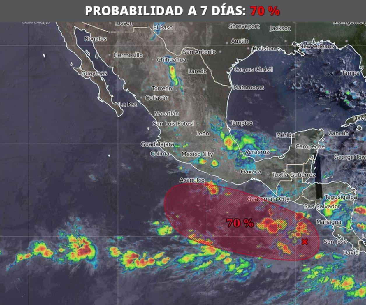Conagua alerta por nueva zona inestable en el pacífico