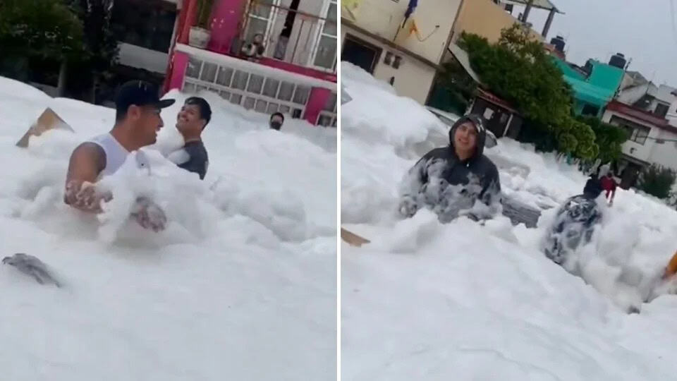 Espuma tóxica en Naucalpan preocupa a vecinos