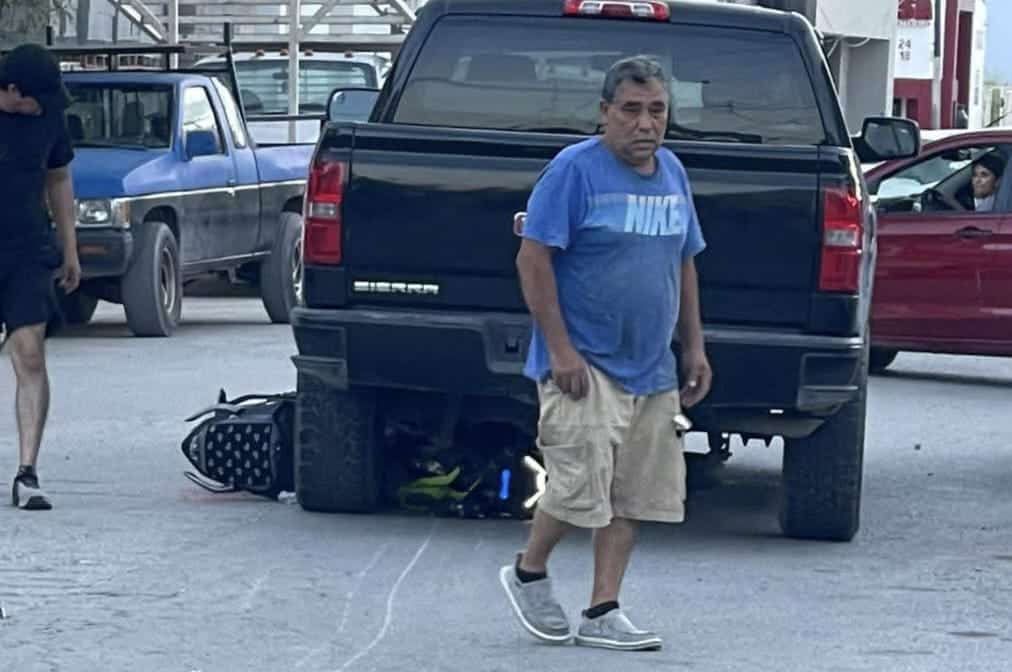 Motociclista resulta lesionado tras accidente en la zona centro de Nueva Rosita