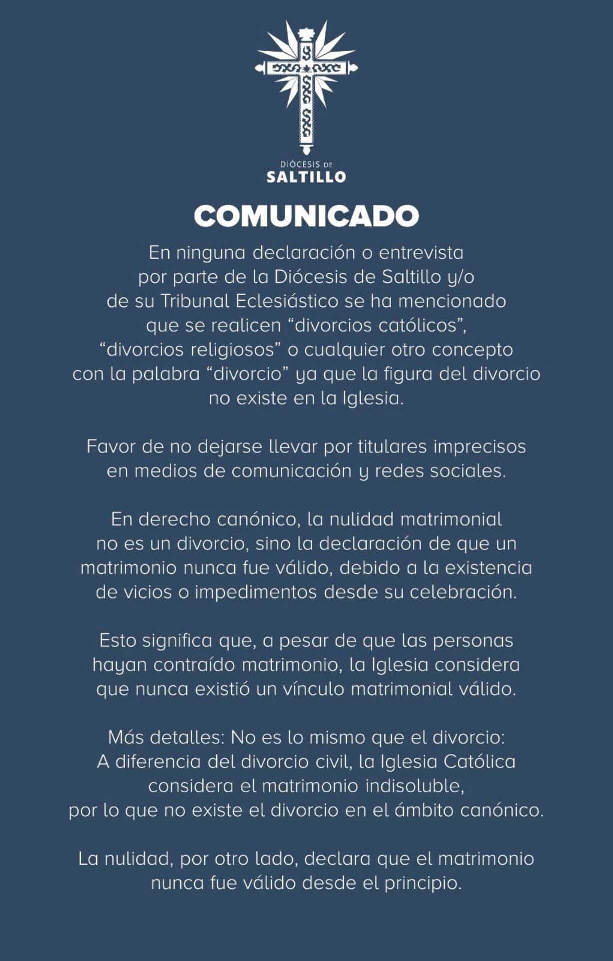 Desmiente iglesia ´divorcio católico´