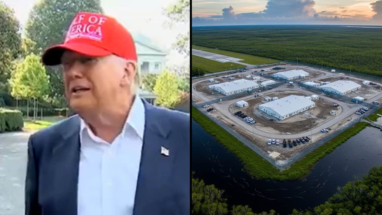 Trump se burla de migrantes en inauguración de la Prisión Alligator Alcatraz