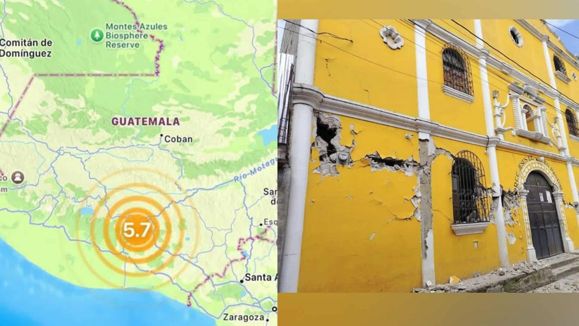 Sismos de 5.2 y 5.7 sacuden Guatemala