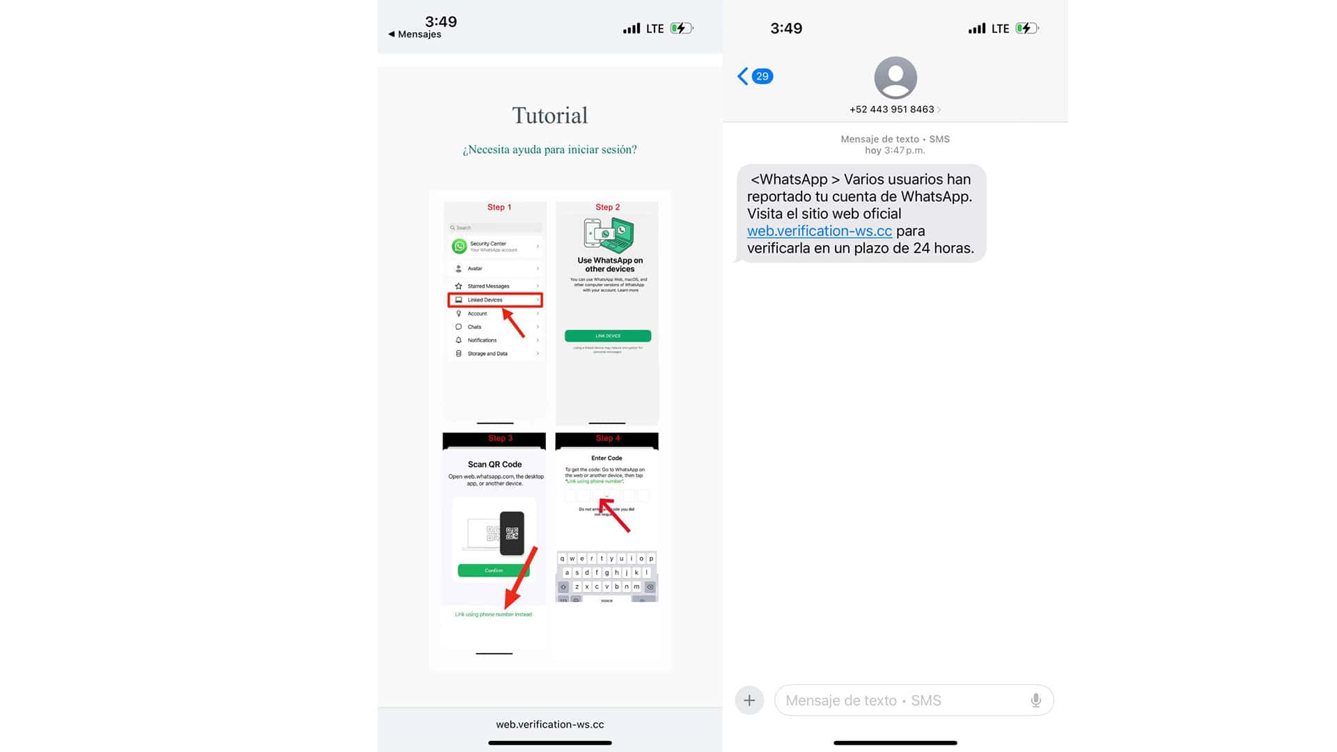 Alerta por mensaje fraudulento de WhatsApp