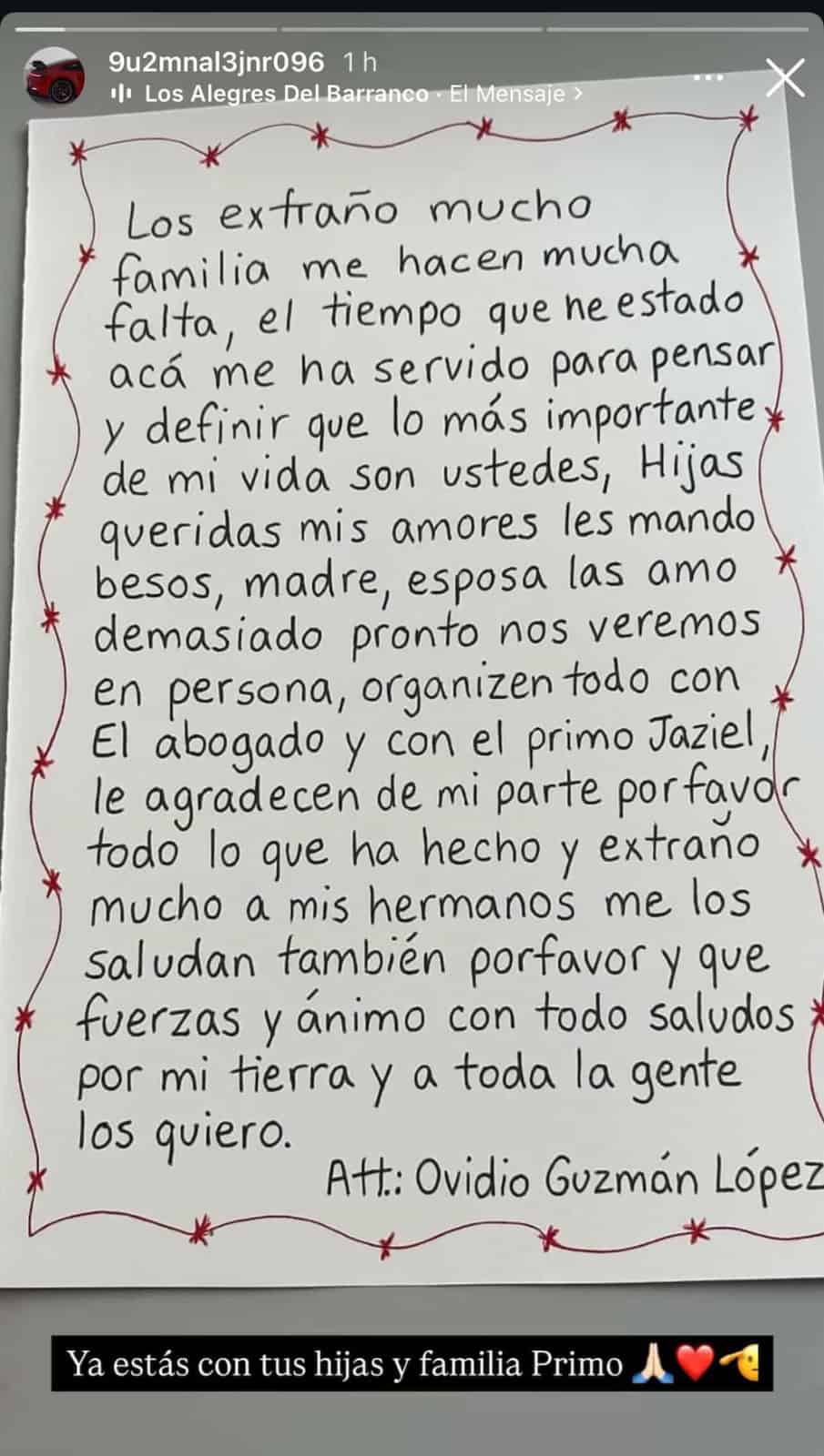 Familiares de Ovidio Guzmán cruzan a EE.UU. en operativo discreto