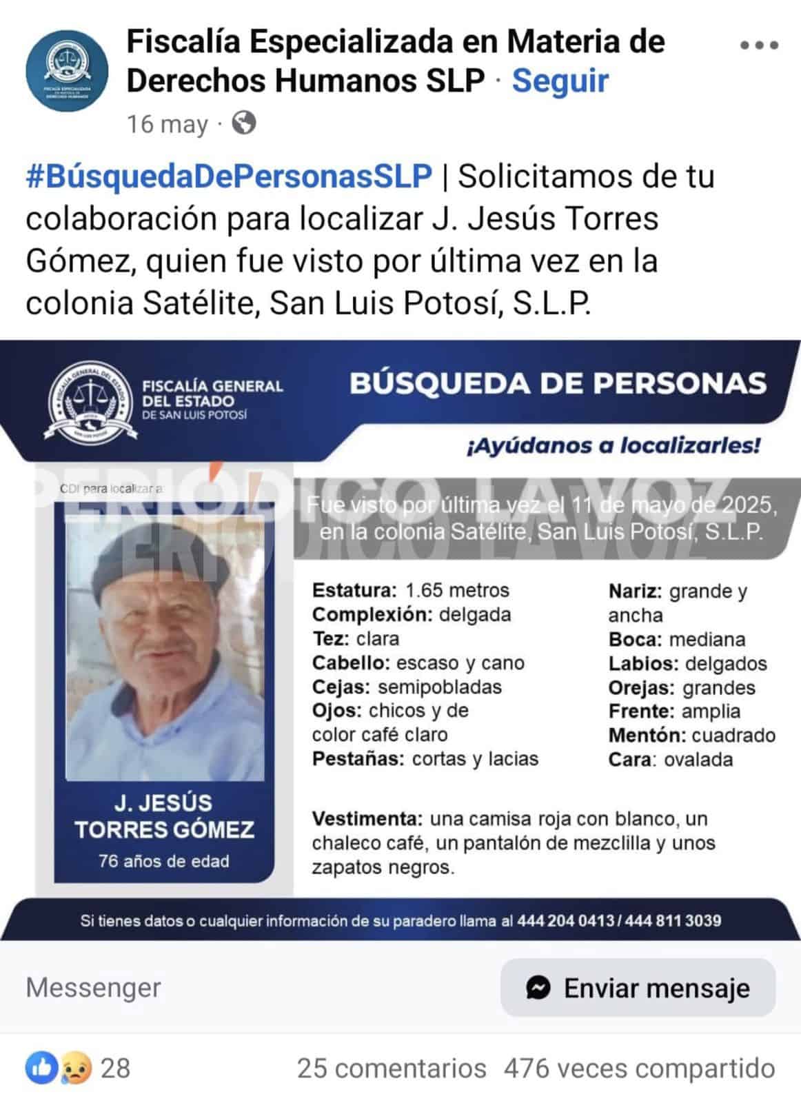 Familia busca a Jesús Torres Gómez en Monclova