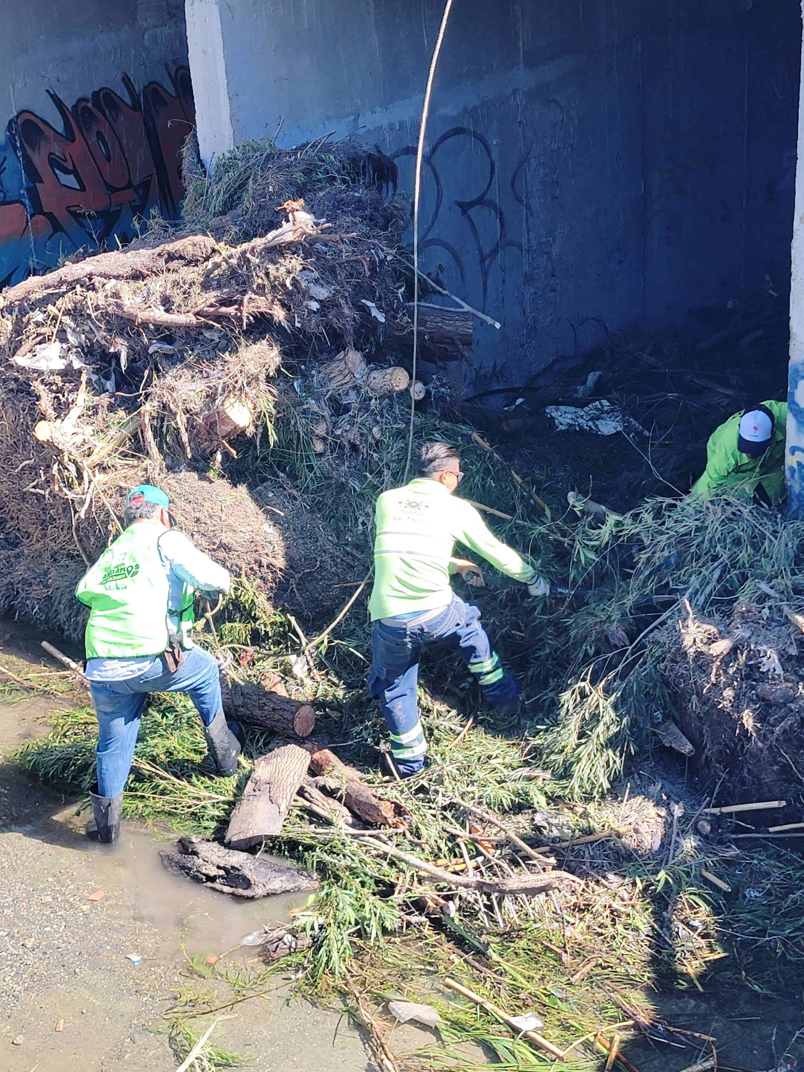 Refuerzo de limpieza en arroyos y vialidades de Saltillo