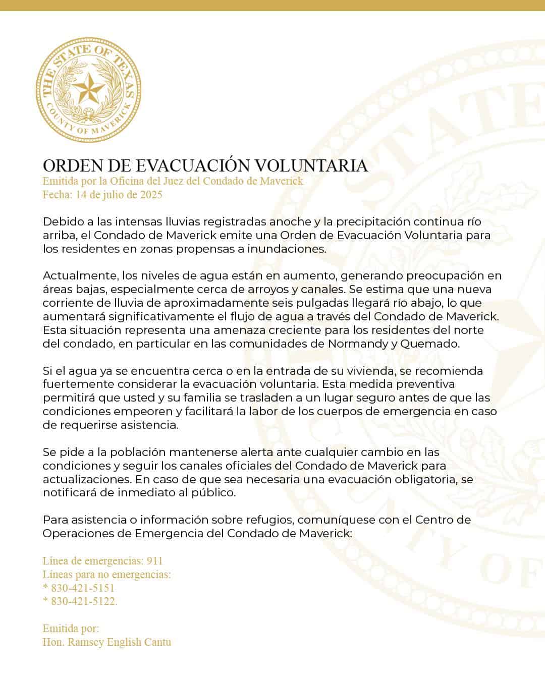 Inundaciones Azotan el Norte de Maverick