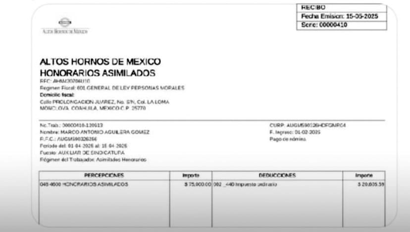 Hermano de síndico en nómina de AHMSA