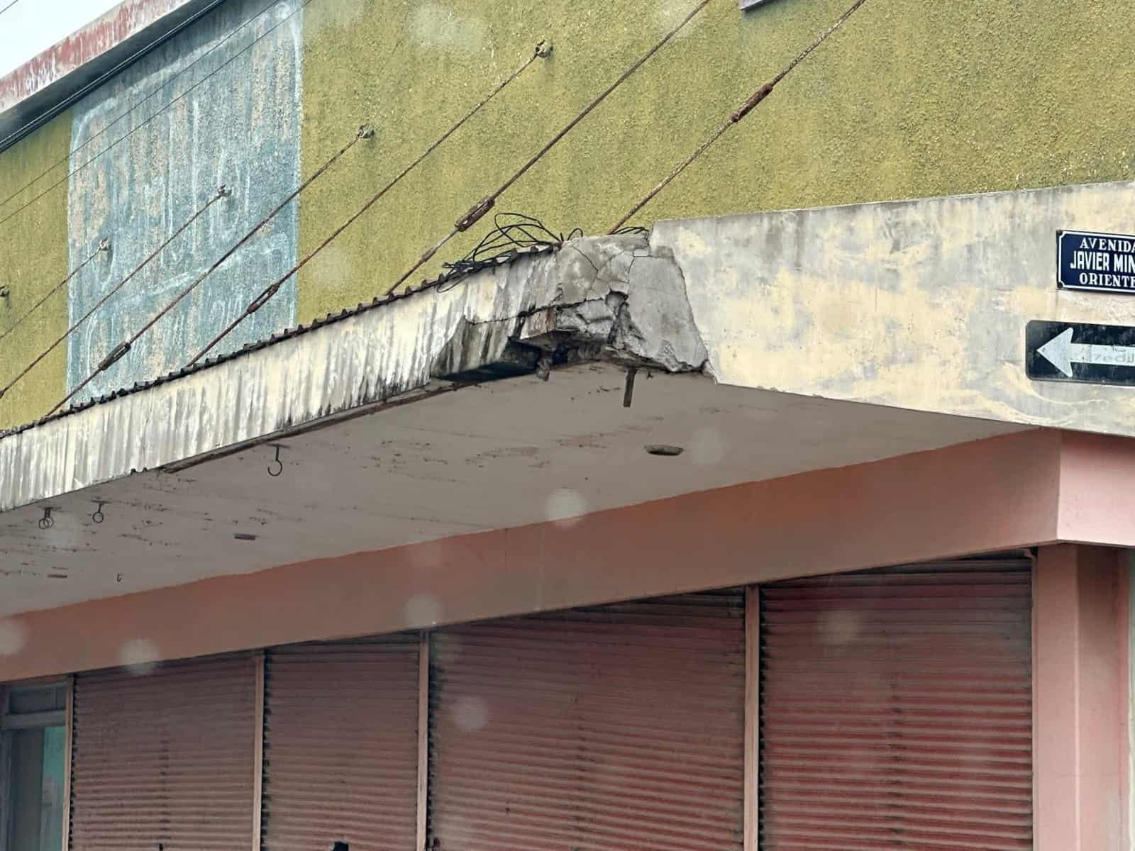 Detectan riesgo de colapso en techos del centro de Allende