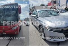 Le pega camión al  salir de la Central