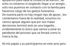 Familia de Ramón se deslinda de sus actos