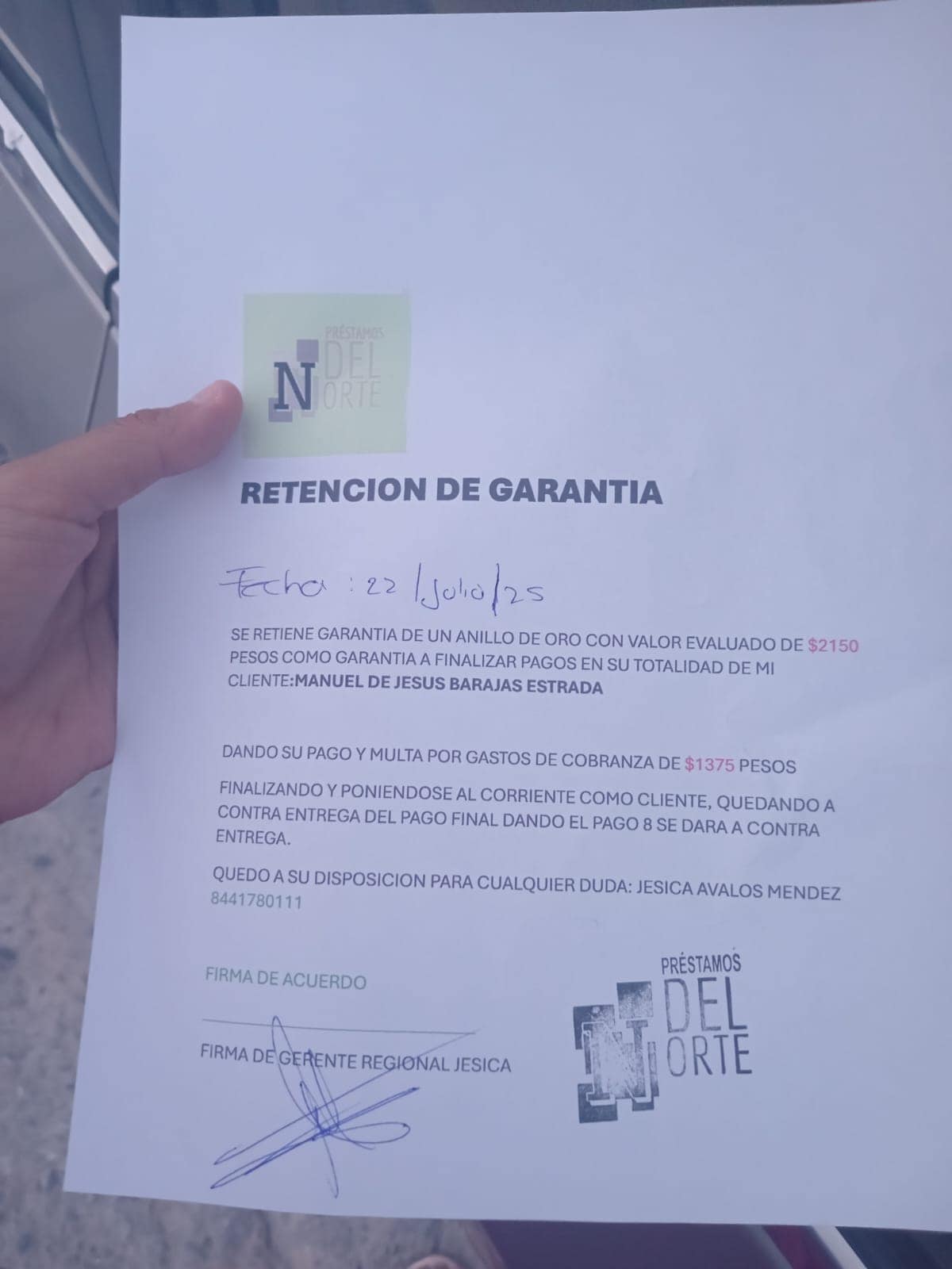 Denuncia por abuso de Financiera del Norte en domicilio