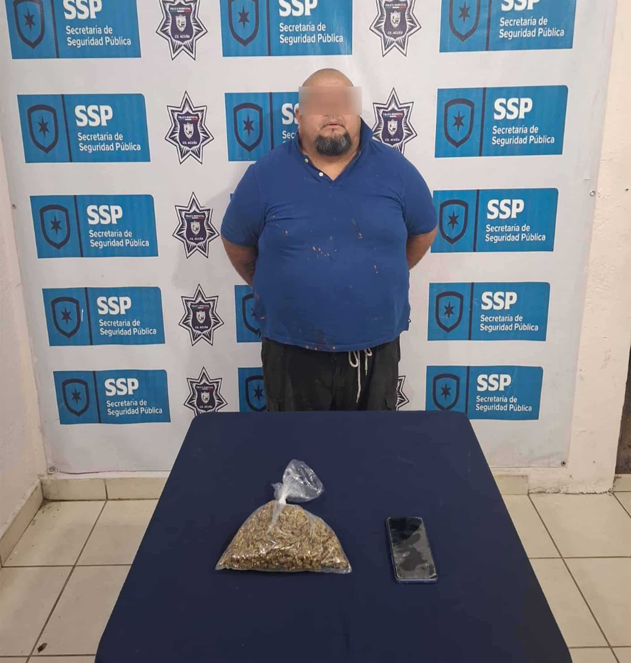 Detienen a hombre con marihuana en operativo en Ciudad Acuña