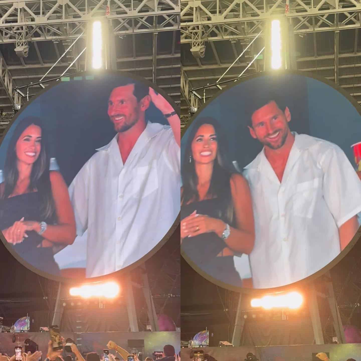 Messi y Antonela se roban el show por la kiss cam en el concierto de Coldplay