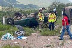 Doble volcadura en la carretera Saltillo-Torreón deja un muerto y 4 lesionados