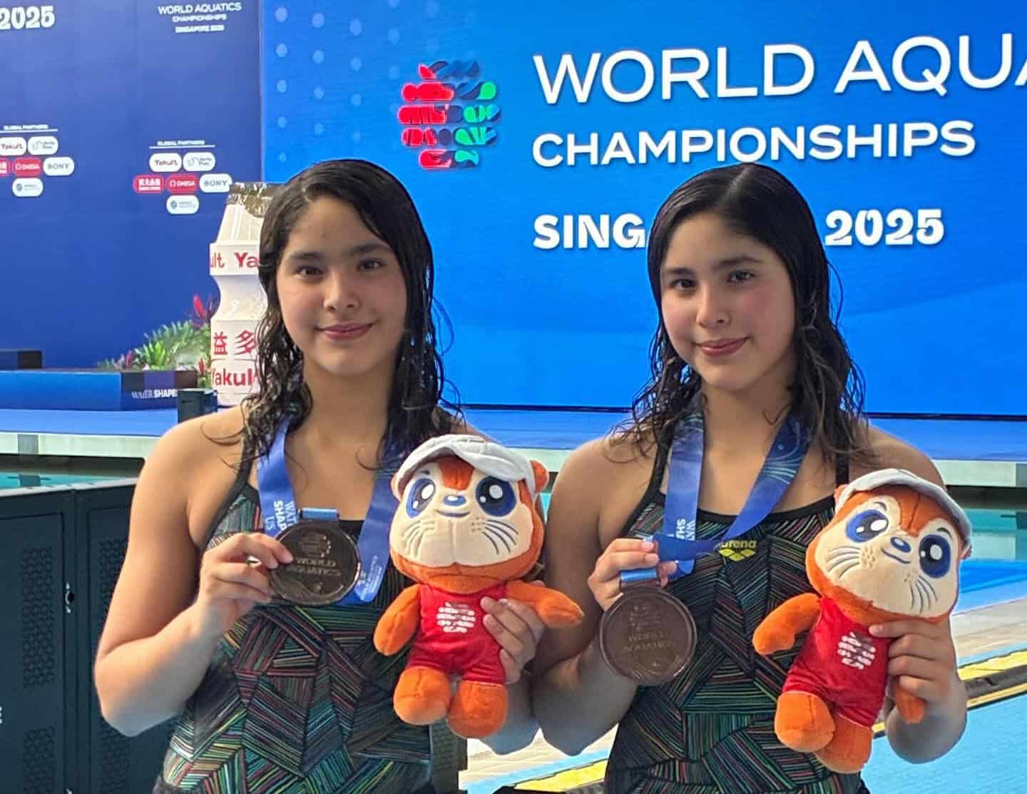 Gemelas mexicanas Lía y Mía Cueva ganan bronce en Campeonato Mundial de Clavados