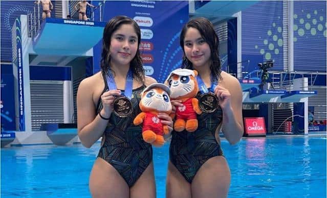 Gemelas mexicanas Lía y Mía Cueva ganan bronce en Campeonato Mundial de Clavados