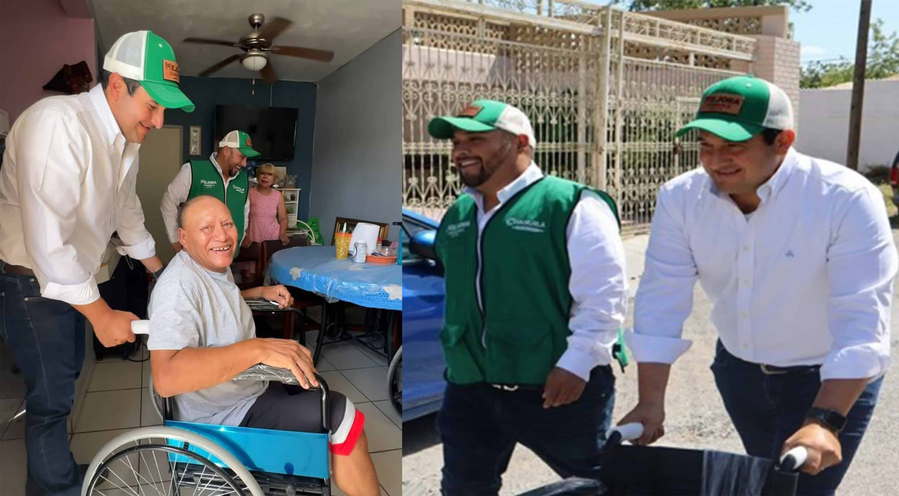 Diputado Guillermo Ruiz atiende solicitud de silla de ruedas en colonia de Piedras Negras