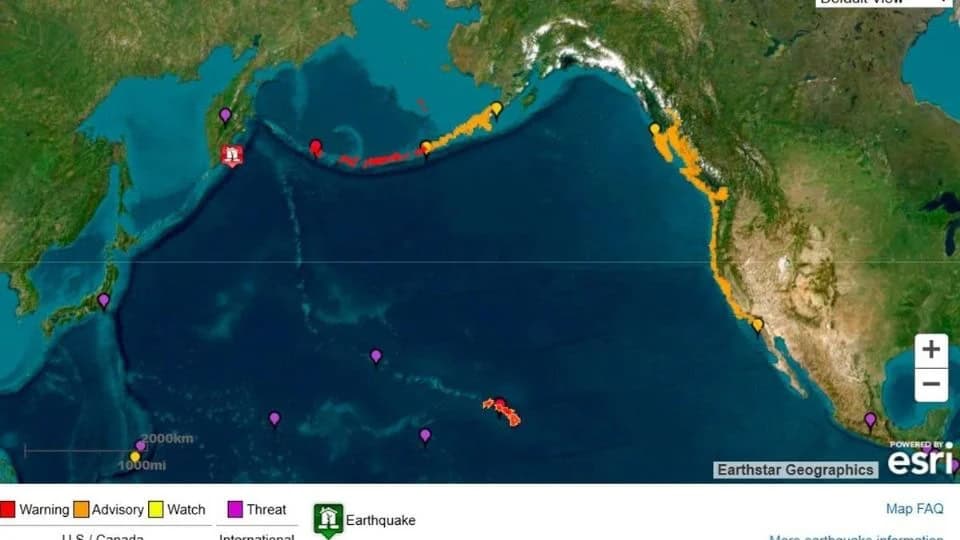 Sismo de magnitud 8.8 sacude la península de Kamchatka en Rusia