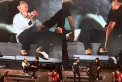 Christian Nodal causa polémica por actuar ebrio en concierto en Jalisco