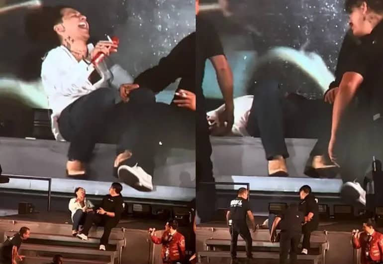 Christian Nodal causa polémica por actuar ebrio en concierto en Jalisco
