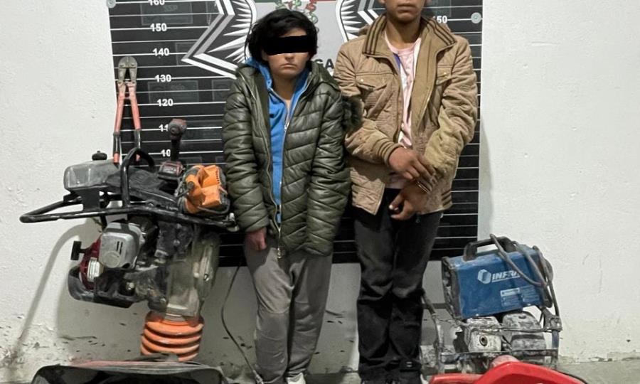 Asegurados objetos robados en Arteaga: detenidos