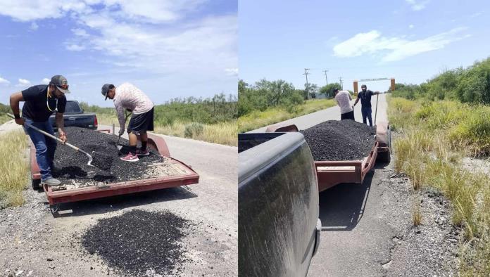 Vecinos reparan carretera al Remolino ante abandono del alcalde Evelio Vara